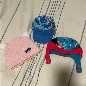 Patagonia Kids' Hat Trio - Pink, Blue, Red